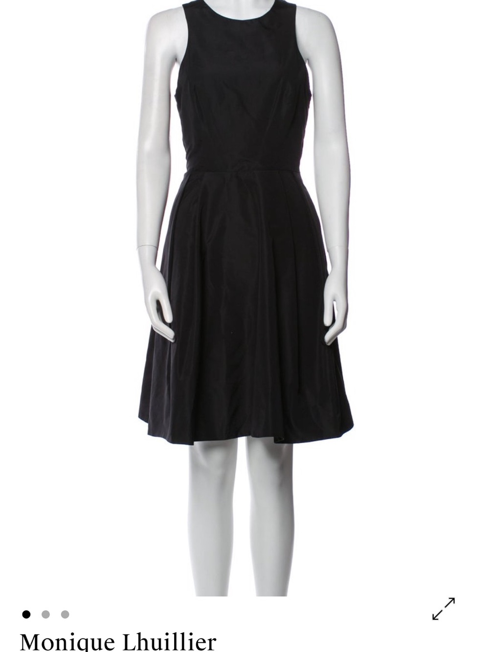 Monique Lhuillier Black Sleeveless A-Line Cocktail Dress